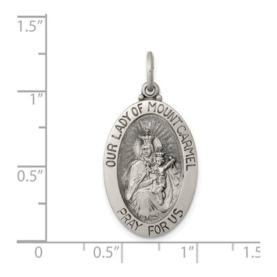 Sterling Silver Our of Mount Carmel Medal Pendant – view 4