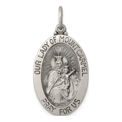 Sterling Silver Our of Mount Carmel Medal Pendant