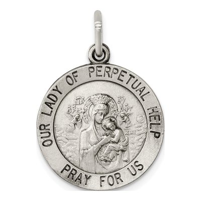Sterling Silver Our of Perpetual Help Medal Pendant