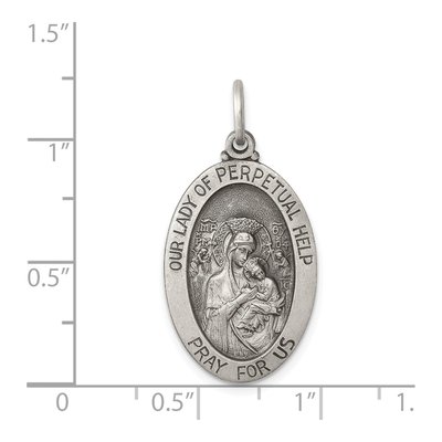 Sterling Silver Our of Perpetual Help Medal Pendant – view 4