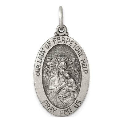 Sterling Silver Our of Perpetual Help Medal Pendant