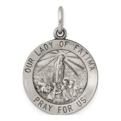 Sterling Silver Our of Fatima Medal Pendant