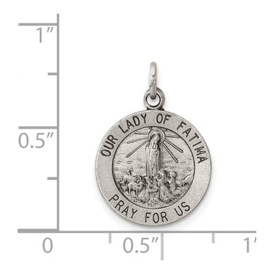 Sterling Silver Antiqued Our of Fatima Medal Pendant – view 4