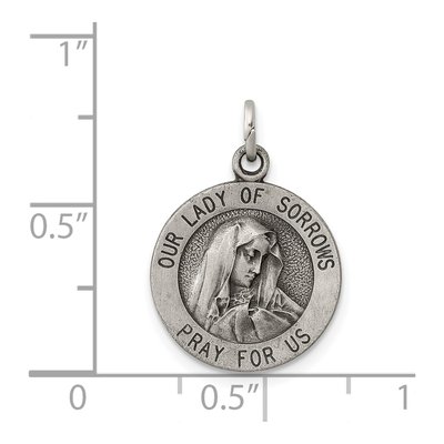 Sterling Silver Our of Sorrows Medal Pendant – view 4