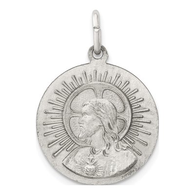 Sterling Silver Antiqued Matka Boska Medal Pendant – view 5