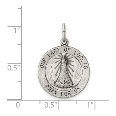 Sterling Silver Our of Loreto Antiqued Medal Pendant – view 4