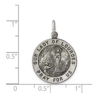 Sterling Silver Our of Lourdes Medal Pendant – view 4