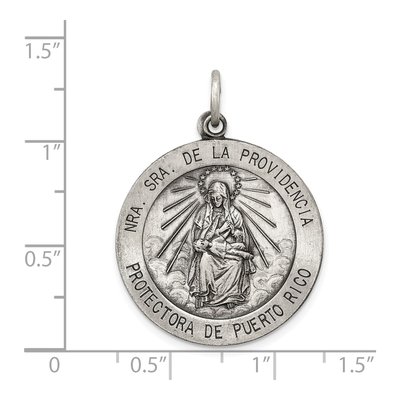 Sterling Silver Antiqued de LA Providencia Medal Pendant – view 4