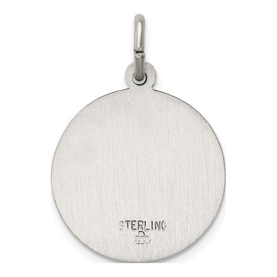 Sterling Silver Antiqued Blessed Mother Medal Pendant – view 4