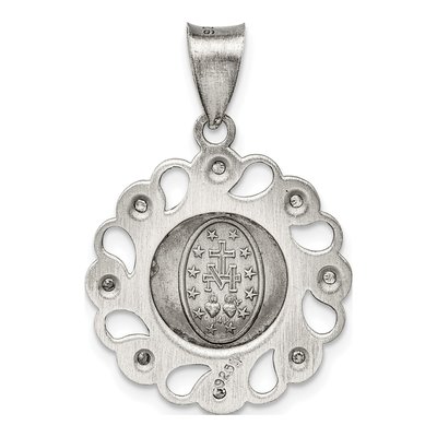 Sterling Silver CZ Blessed Mother Pendant – view 5