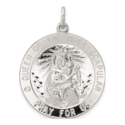 Sterling Silver Holy Scapular Medal Pendant