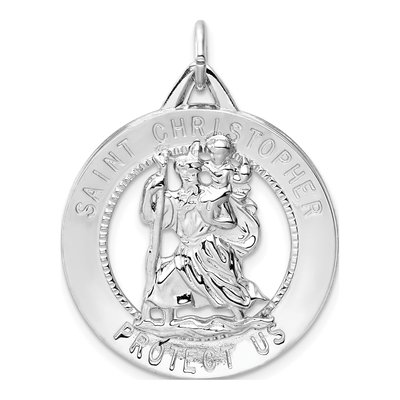 Sterling Silver St Christopher Medal Pendant
