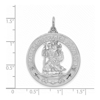 Sterling Silver Saint Christopher Medal Pendant – view 4