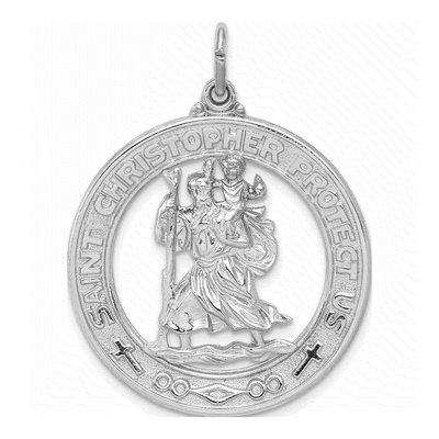 Sterling Silver Saint Christopher Medal Pendant