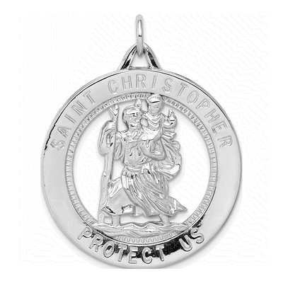 Sterling Silver Saint Christopher Medal Pendant