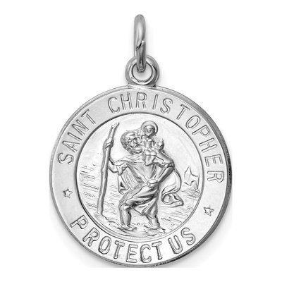 Sterling Silver Saint Christopher Medal Pendant