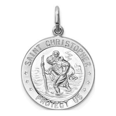 Sterling Silver Saint Christopher Medal Pendant