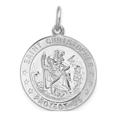 Sterling Silver Saint Christopher Medal Pendant