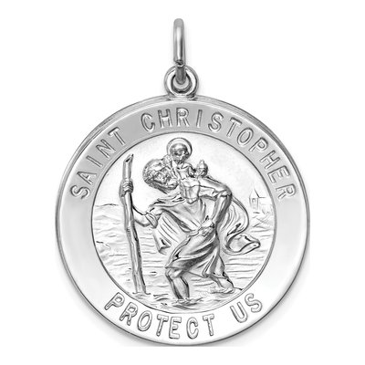 Sterling Silver Saint Christopher Medal Pendant