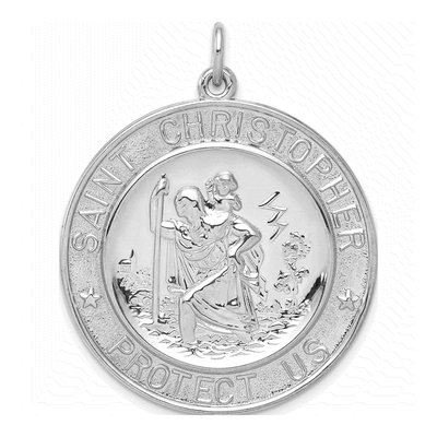 Sterling Silver Saint Christopher Medal Pendant