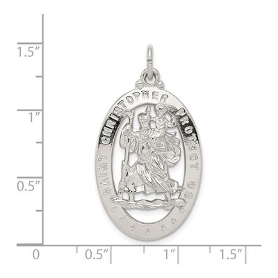 Sterling Silver Saint Christopher Medal Pendant – view 4