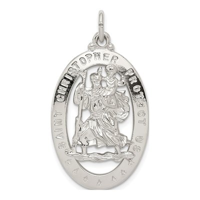 Sterling Silver Saint Christopher Medal Pendant