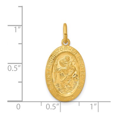 Gold-Plated Sterling Silver Saint Christopher Medal Pendant – view 4