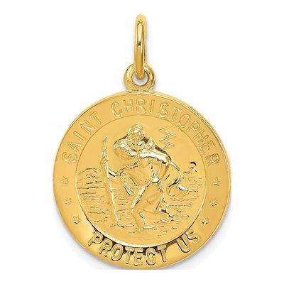 Gold-Plated Sterling Silver Saint Christopher Medal Pendant