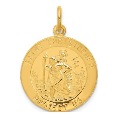 Gold-Plated Sterling Silver St Christopher Medal Pendant