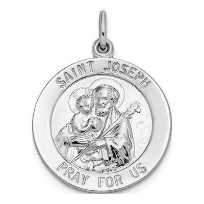 Sterling Silver Saint Joseph Medal Pendant