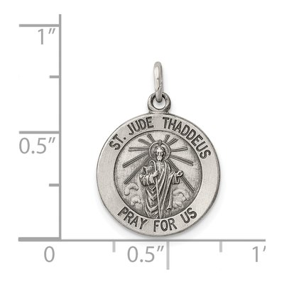 Sterling Silver Antiqued Saint Jude Thaddeus Medal Pendant – view 4