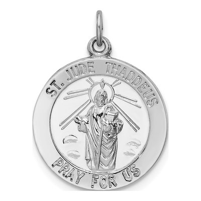Sterling Silver Saint Jude Medal Pendant