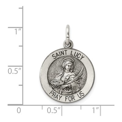 Sterling Silver Antiqued Saint Lucy Medal Pendant – view 4