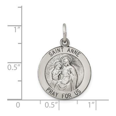 Sterling Silver Saint Anne Medal Pendant – view 4