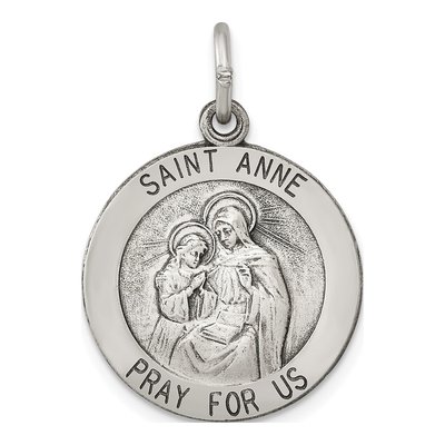 Sterling Silver Saint Anne Medal Pendant