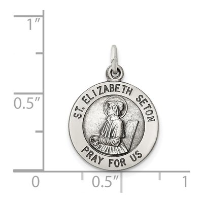 Sterling Silver Antiqued Saint Elizabeth Seton Medal Pendant – view 4