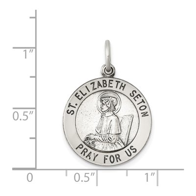 Sterling Silver Antiqued Saint Elizabeth Seton Medal – view 4