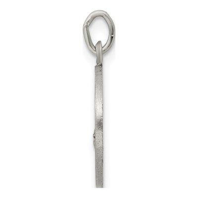 Sterling Silver Antiqued St Florian Medal Pendant – view 3