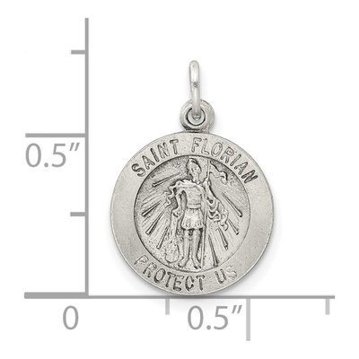 Sterling Silver Antiqued St Florian Medal Pendant – view 4
