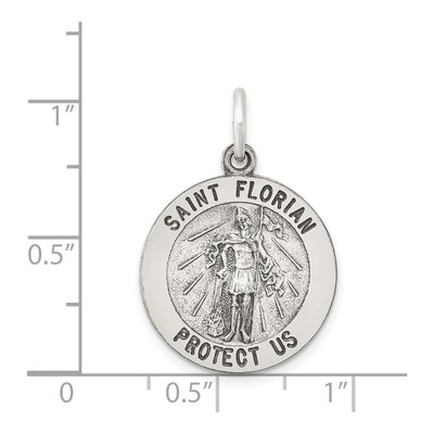 Sterling Silver Antiqued Saint Florian Medal Pendant – view 4