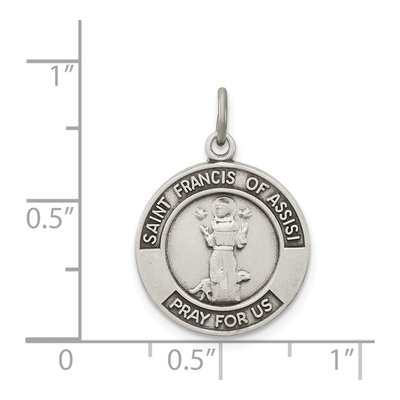 Sterling Silver St Francis of Assisi Medal Pendant – view 4
