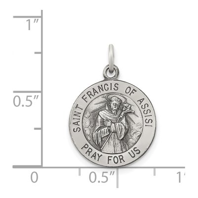 Sterling Silver St Francis of Assisi Medal Pendant – view 4