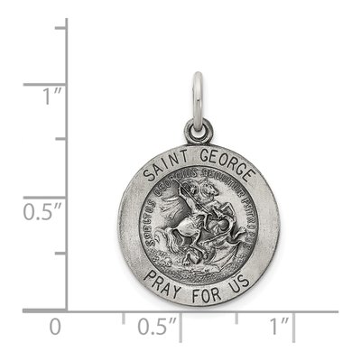 Sterling Silver Antiqued Saint George Medal Pendant – view 4
