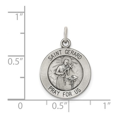 Sterling Silver Antiqued St Gerard Medal Pendant – view 4