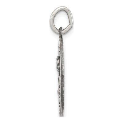 Sterling Silver Antiqued Saint Mark Medal Pendant – view 3