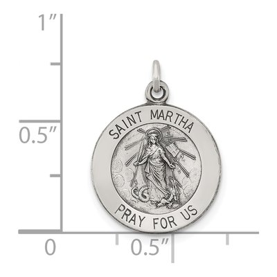 Sterling Silver Antiqued Saint Martha Medal Pendant – view 5