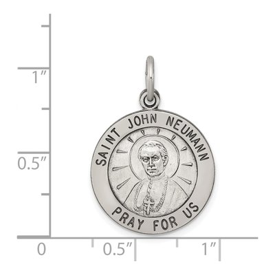 Sterling Silver Saint John Neumann Medal Pendant – view 4