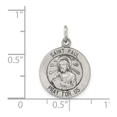 Sterling Silver Antiqued Saint Paul Medal Pendant – view 5