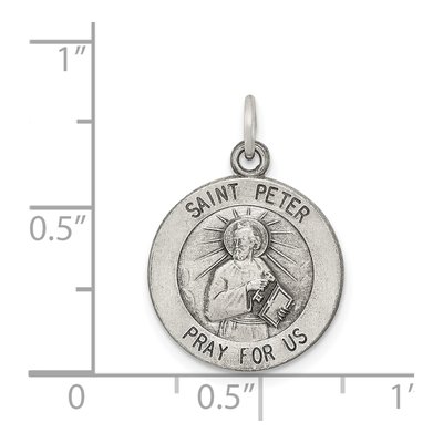 Sterling Silver Saint Peter Medal Pendant – view 4
