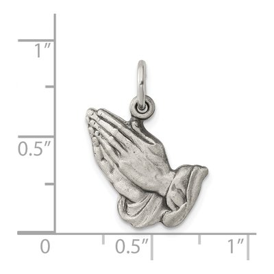 Sterling Silver Antiqued Praying Hands Charm – view 4